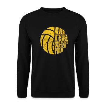 Water polo water sport water polo player gift - Unisex Sweatshirt - black - Front - Alina (178cm) & Michal (187cm)