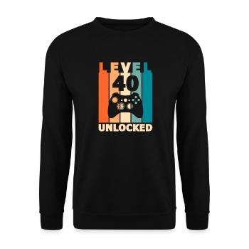 40e anniversaire Gamer Level 40 joueur cadeau - Sweat-shirt Unisexe - noir - Devant - Alina (178cm) & Michal (187cm)