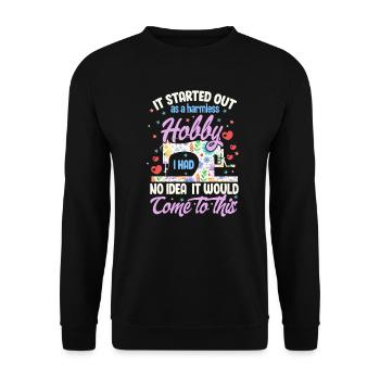sew - Unisex Sweatshirt - black - Front - Alina (178cm) & Michal (187cm)