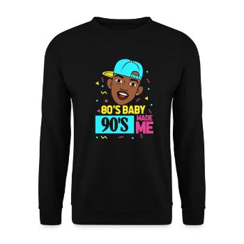 90er Jahre Hip Hop - Unisex Pullover - Schwarz - Vorne - Alina (178cm) & Michal (187cm)