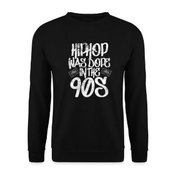 90s Hip Hop Rap Old School Retro Gift - Sweat-shirt Unisexe - noir - Devant - Alina (178cm) & Michal (187cm)