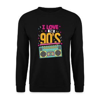 90er Jahre - Unisex Pullover - Schwarz - Vorne - Alina (178cm) & Michal (187cm)