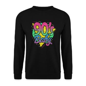 90er Jahre - Unisex Pullover - Schwarz - Vorne - Alina (178cm) & Michal (187cm)