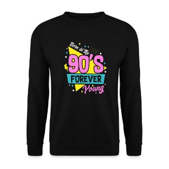 90er Jahre - Unisex Pullover - Schwarz - Vorne - Alina (178cm) & Michal (187cm)