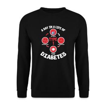 Diabetes type 1 diabetic insulin gift - Unisex Sweatshirt - black - Front - Alina (178cm) & Michal (187cm)