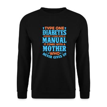 Diabetes Type 1 Diabetic Insulin Gift - Unisex Sweatshirt - black - Front - Alina (178cm) & Michal (187cm)