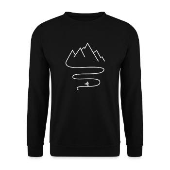 Mountainbike Downhill MTB Mountainbiker Gift - Unisex Sweatshirt - black - Front - Alina (178cm) & Michal (187cm)