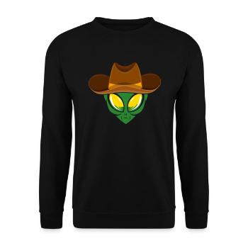 Alien Cowboy - Unisex Pullover - Schwarz - Vorne - Alina (178cm) & Michal (187cm)