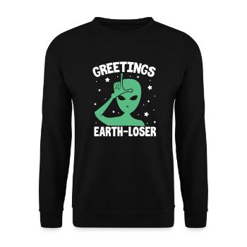 Alien - Unisex Pullover - Schwarz - Vorne - Alina (178cm) & Michal (187cm)