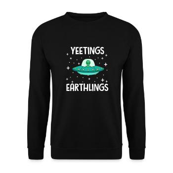 Cadeau de vaisseau spatial extraterrestre Alien Ufo Aliens - Sweat-shirt Unisexe - noir - Devant - Alina (178cm) & Michal (187cm)