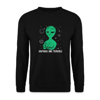 Alien - Unisex Pullover - Schwarz - Vorne - Alina (178cm) & Michal (187cm)