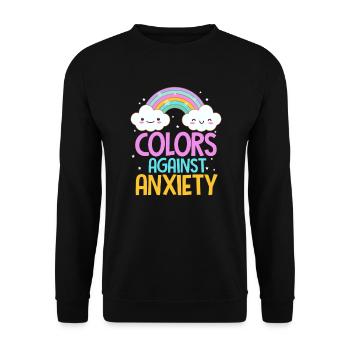 Anxiety Anxiety Depressed Anxious Gift - Unisex Sweatshirt - black - Front - Alina (178cm) & Michal (187cm)