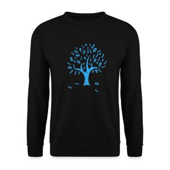 Binary code programmer computer nerd gift - Unisex Sweatshirt - black - Front - Alina (178cm) & Michal (187cm)