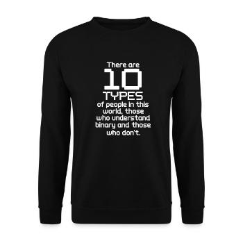 Binary code programmer computer nerd gift - Unisex Sweatshirt - black - Front - Alina (178cm) & Michal (187cm)