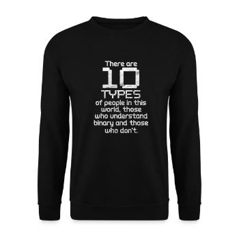 Binary code - Unisex Sweatshirt - black - Front - Alina (178cm) & Michal (187cm)
