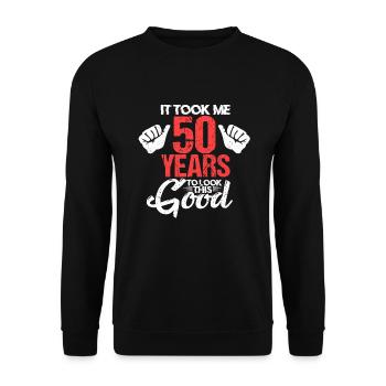50e anniversaire - Sweat-shirt Unisexe - noir - Devant - Alina (178cm) & Michal (187cm)