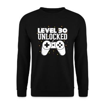Niveau 30 30e anniversaire 30 ans de cadeau de jeu - Sweat-shirt Unisexe - noir - Devant - Alina (178cm) & Michal (187cm)