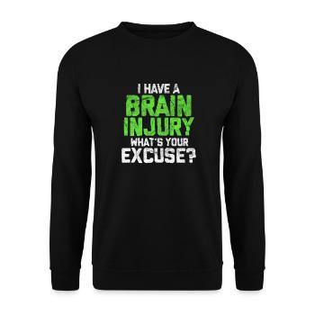 Gehirnverletzung Schädel-Hirn-Trauma Geschenk - Unisex Pullover - Schwarz - Vorne - Alina (178cm) & Michal (187cm)