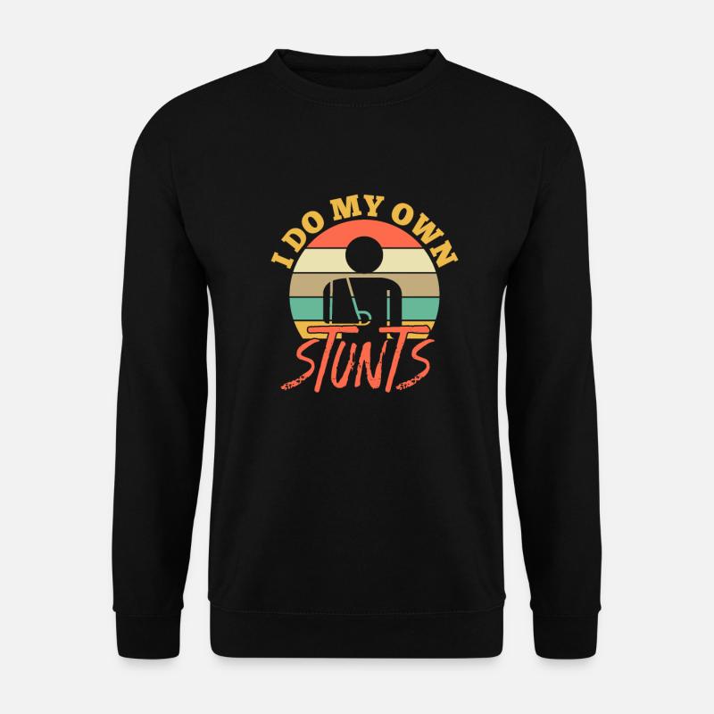 Armbruch Knochenbruch Unfall Arm Stunt Geschenk - Unisex Pullover - Schwarz