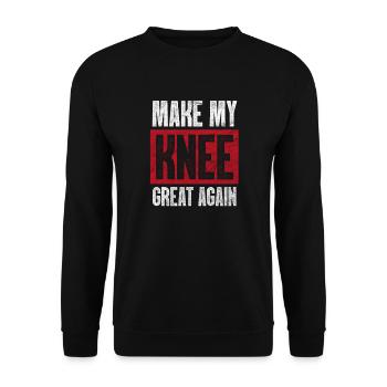 Knee op surgery injury surgery gift - Unisex Sweatshirt - black - Front - Alina (178cm) & Michal (187cm)