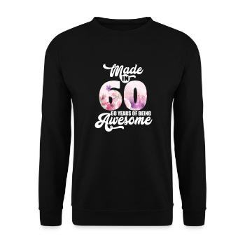1960 60 ans 60 ans de millésime Cadeau - Sweat-shirt Unisexe - noir - Devant - Alina (178cm) & Michal (187cm)