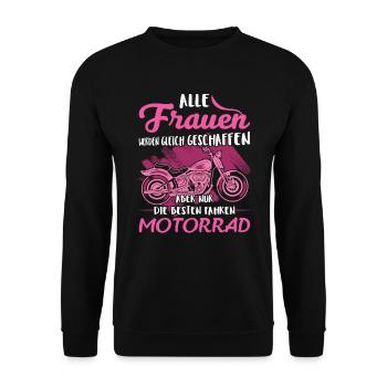 Seules les meilleures femmes conduisent des motos - femmes motardes - Sweat-shirt Unisexe - noir - Devant - Alina (178cm) & Michal (187cm)