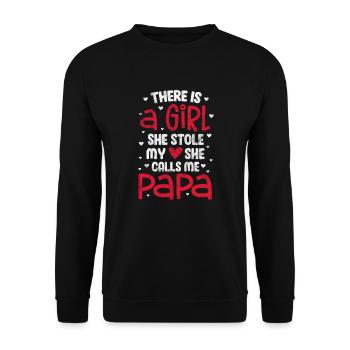 Father daddy daughter girl dad father's day gift - Unisex Sweatshirt - black - Front - Alina (178cm) & Michal (187cm)