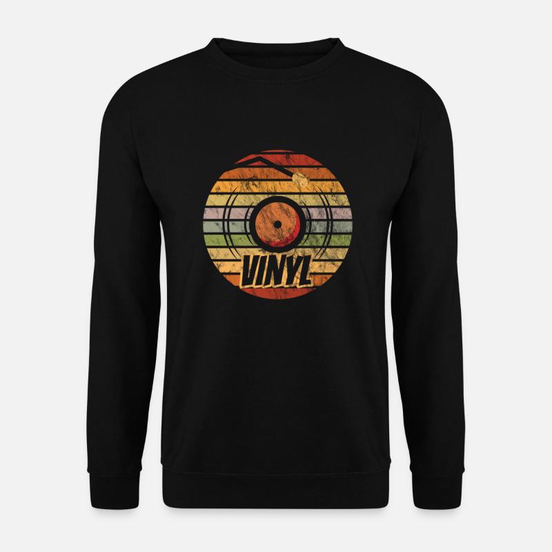 Vinyl Platte- Vintage Plattenspieler - Unisex Pullover - Schwarz