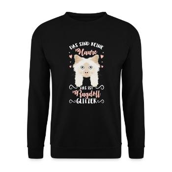 Ragdoll Glitzer - Unisex Pullover - Schwarz - Vorne - Alina (178cm) & Michal (187cm)