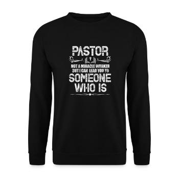 Pastor Church Religion Dieu Pastor Gift - Sweat-shirt Unisexe - noir - Devant - Alina (178cm) & Michal (187cm)