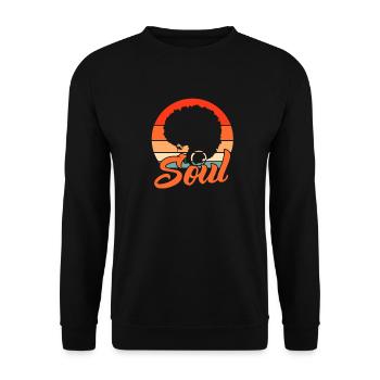 Soul Musik Afro Black Lives Matter Geschenk - Unisex Pullover - Schwarz - Vorne - Alina (178cm) & Michal (187cm)