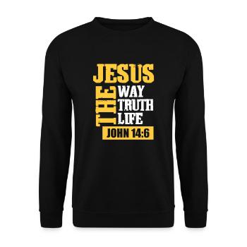 Jésus - Sweat-shirt Unisexe - noir - Devant - Alina (178cm) & Michal (187cm)