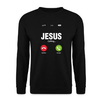 Jesus - Unisex Pullover - Schwarz - Vorne - Alina (178cm) & Michal (187cm)