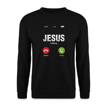 Jésus dieu christian christ religion cadeau - Sweat-shirt Unisexe - noir - Devant - Alina (178cm) & Michal (187cm)