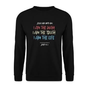 Jesus - Unisex Sweatshirt - black - Front - Alina (178cm) & Michal (187cm)