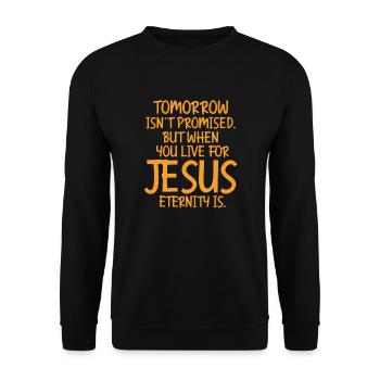Jesus - Unisex Pullover - Schwarz - Vorne - Alina (178cm) & Michal (187cm)