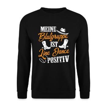 Line Dance Blutgruppe Line Dance positiv - Unisex Pullover - Schwarz - Vorne - Alina (178cm) & Michal (187cm)