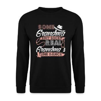 Line Dance Oma - Unisex Sweatshirt - black - Front - Alina (178cm) & Michal (187cm)