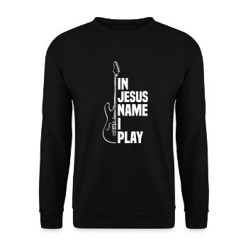 Guitare jésus - Sweat-shirt Unisexe - noir - Devant - Alina (178cm) & Michal (187cm)