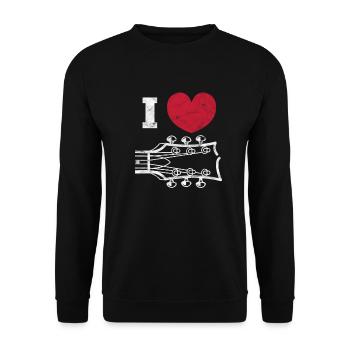 Gitarre Gitarrist Musiker Rock Band Geschenk - Unisex Pullover - Schwarz - Vorne - Alina (178cm) & Michal (187cm)