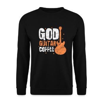 Gott Gitarre Kaffee - Unisex Pullover - Schwarz - Vorne - Alina (178cm) & Michal (187cm)