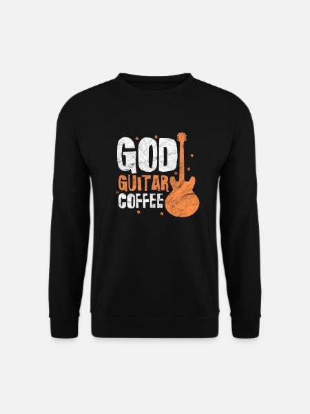 Gott Gitarre Kaffee - Unisex Pullover - Schwarz