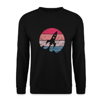 Rocket astronaut space space travel gift - Unisex Sweatshirt - black - Front - Alina (178cm) & Michal (187cm)