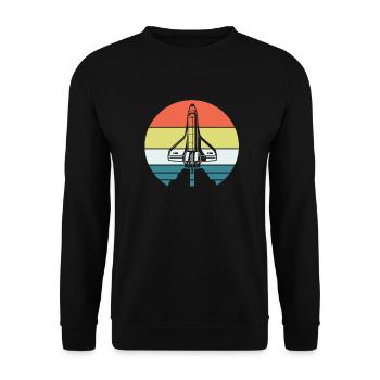 Cadeau de fusée spatiale astronaute - Sweat-shirt Unisexe - noir - Devant - Alina (178cm) & Michal (187cm)