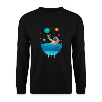 astronaut - Unisex Sweatshirt - black - Front - Alina (178cm) & Michal (187cm)