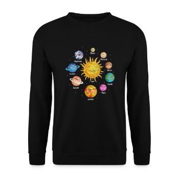 Astronomy planets astronaut universe gift - Unisex Sweatshirt - black - Front - Alina (178cm) & Michal (187cm)