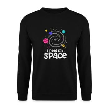 Astronomy planets astronaut universe gift - Unisex Sweatshirt - black - Front - Alina (178cm) & Michal (187cm)