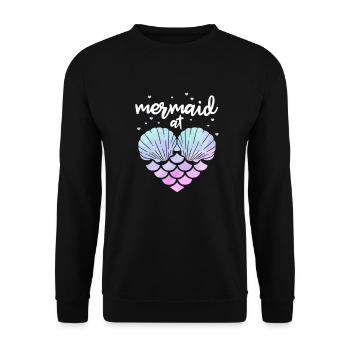 Meerjungfrau - Unisex Pullover - Schwarz - Vorne - Alina (178cm) & Michal (187cm)