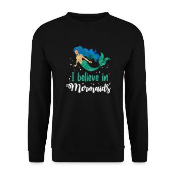 Mermaid Sea Mermaid Fairy Tale Gift - Unisex Sweatshirt - black - Front - Alina (178cm) & Michal (187cm)