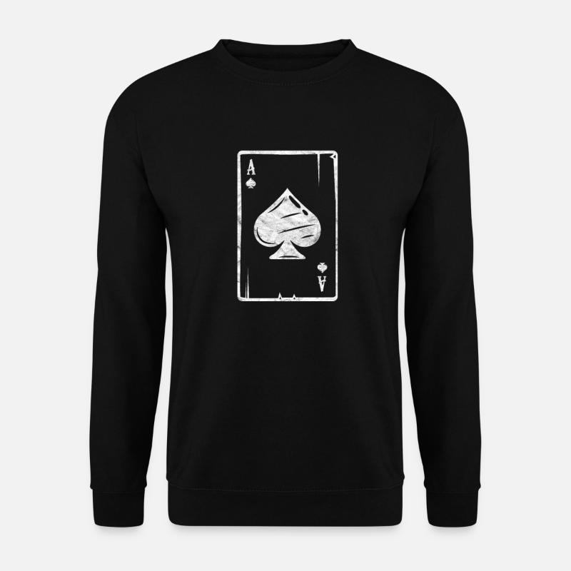 Ass Poker Karten Kartenspiel Karte Geschenk - Unisex Pullover - Schwarz
